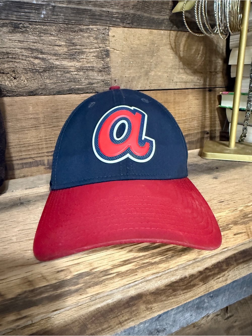 New Era Atlanta Braves Navy and Red 'a' Logo Cap